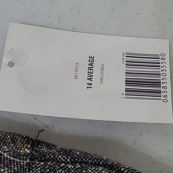 NWT Kim Rogers Textured Black & White Trousers with Random Colorful Dots size 14 - Picture 4 of 10